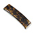 'Clic Clic' Stylish Brown Floral Print Hair Slide/ Grip/ Hair Clip with Silver Tone Closure - 70mm Across