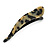 Animal Print Curved Acrylic Hair Beak Clip/ Concord Clip (Black/ Beige) - 10cm Across