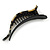 Animal Print Curved Acrylic Hair Beak Clip/ Concord Clip (Black/ Beige) - 10cm Across - view 5