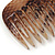 Snake Print Polished Acrylic Hair Comb (Brown/ Beige) - 75mm - view 3