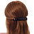Large Clear Crystal Acrylic Oval Barrette Hair Clip Grip (Brown) - 11cm Across - view 2