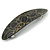 Large Gold Lace Effect Acrylic Oval Barrette Hair Clip Grip (Dark Grey) - 95mm Across - view 6
