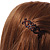 Brown Acrylic Swirl Pattern Hair Slide/ Grip with Gold Tone Closure - 60mm Across - view 3