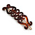 Brown Acrylic Swirl Pattern Hair Slide/ Grip with Gold Tone Closure - 60mm Across - view 7