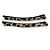 Pair Of Animal Print Hair Slides In Black Tone Metal (Black/ White) - 65mm L - view 7