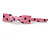 1Pcs Pink with Purple Hearts Acrylic Bow Hair Grip/ Slide In Black Tone Metal - 65mm Across - view 6