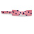 1Pcs Pink with Purple Hearts Acrylic Bow Hair Grip/ Slide In Black Tone Metal - 65mm Across - view 5