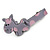 Children's/ Teen's / Kid's Lavender/ Pink Donkey Acrylic Hair Beak Clip/ Concord Clip/ Clamp Clip In Silver Tone - 50mm L - view 7