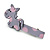 Children's/ Teen's / Kid's Lavender/ Pink Donkey Acrylic Hair Beak Clip/ Concord Clip/ Clamp Clip In Silver Tone - 50mm L - view 5