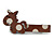 Children's/ Teen's / Kid's Brown/ White Donkey Acrylic Hair Beak Clip/ Concord Clip/ Clamp Clip In Silver Tone - 50mm L