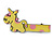 Children's/ Teen's / Kid's Yellow/ Pink Donkey Acrylic Hair Beak Clip/ Concord Clip/ Clamp Clip In Silver Tone - 50mm L