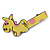 Children's/ Teen's / Kid's Yellow/ Pink Donkey Acrylic Hair Beak Clip/ Concord Clip/ Clamp Clip In Silver Tone - 50mm L - view 4