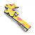 Children's/ Teen's / Kid's Yellow/ Pink Donkey Acrylic Hair Beak Clip/ Concord Clip/ Clamp Clip In Silver Tone - 50mm L - view 6