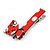 Children's/ Teen's / Kid's Red/ White Kitty Acrylic Hair Beak Clip/ Concord Clip/ Clamp Clip In Silver Tone - 50mm L - view 6