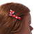 Children's/ Teen's / Kid's Red/ White Kitty Acrylic Hair Beak Clip/ Concord Clip/ Clamp Clip In Silver Tone - 50mm L - view 3