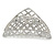 Large Crystal Square Pattern Hair Claw In Rhodium Plating - 90mm Across - view 4