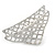 Large Crystal Square Pattern Hair Claw In Rhodium Plating - 90mm Across - view 5