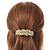 Bright Gold Tone Matt Diamante Leaf Barrette Hair Clip Grip - 80mm Across - view 3