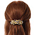 Bright Gold Tone Matt Diamante Flower Barrette Hair Clip Grip - 80mm Across - view 3