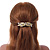 Bright Gold Tone Matt Diamante Leaves & Flowers Barrette Hair Clip Grip - 95mm Across - view 2