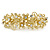 Bright Gold Tone Matt Diamante Daisy Flower Barrette Hair Clip Grip - 80mm Across - view 6