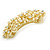 Bright Gold Tone Matt Diamante Daisy Flower Barrette Hair Clip Grip - 80mm Across - view 7