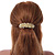 Bright Gold Tone Matt Diamante Daisy Flower Barrette Hair Clip Grip - 80mm Across - view 3