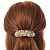 Bright Gold Tone Matt Diamante Daisy Flower Barrette Hair Clip Grip - 80mm Across - view 2