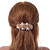 Large Two Tone Diamante Rose & Daisy Floral Barrette Hair Clip Grip (Rose Gold/ Matt Silver Tone) - 10cm Across - view 2
