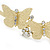 Party/ Prom/ Wedding Brushed Gold Tone Clear Crystal Triple Butterfly Tiara Headband - Flex - view 3