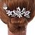 Large Crystal Flower and Butterfly Side Hair Comb In Matte Light Silver Tone - 11cm W - view 3