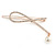 Rose Gold Tone Metal Clear Crystal, Simulated Pearl Bead Open Bow Hair Slide/ Grip - 70mm Across - view 5