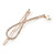 Rose Gold Tone Metal Clear Crystal, Simulated Pearl Bead Open Bow Hair Slide/ Grip - 70mm Across - view 6