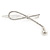 Silver Plated Clear Crystal, Simulated Pearl Bead Open Bow Hair Slide/ Grip - 70mm Across - view 4