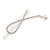 Silver Plated Clear Crystal, Simulated Pearl Bead Open Bow Hair Slide/ Grip - 70mm Across - view 5