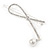Silver Plated Clear Crystal, Simulated Pearl Bead Open Bow Hair Slide/ Grip - 70mm Across