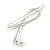 Silver Plated Clear Crystal, Simulated Pearl Bead Open Bow Hair Slide/ Grip - 70mm Across - view 6