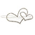 Silver Plated Clear Crystal Open Double Heart Hair Slide/ Grip - 75mm Across - view 4