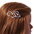 Silver Plated Clear Crystal Open Double Heart Hair Slide/ Grip - 75mm Across - view 3