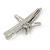 Clear Crystal Starfish Hair Beak Clip/ Concord Clip/ Clamp Clip In Silver Tone - 65mm L - view 6