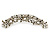 Large Vintage Inspired Clear Austrian Crystal White Glass Pearl Hair Comb In Gold Tone - 11cm - view 4