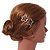 Rose Gold Tone Clear Crystal Double Star Hair Slide/ Grip - 60mm Across - view 2