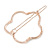 Rose Gold Tone Metal Clear Crystal Open Flower Hair Slide/ Grip - 60mm Across - view 6