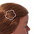 Rose Gold Tone Metal Clear Crystal Open Flower Hair Slide/ Grip - 60mm Across - view 3