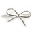 Silver Plated Clear Crystal White Glass Bead Open Bow Hair Slide/ Grip - 60mm Across - view 5