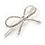 Silver Plated Clear Crystal White Glass Bead Open Bow Hair Slide/ Grip - 60mm Across - view 4