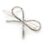 Silver Plated Clear Crystal White Glass Bead Open Bow Hair Slide/ Grip - 60mm Across