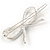 Silver Plated Clear Crystal White Glass Bead Open Bow Hair Slide/ Grip - 60mm Across - view 6