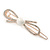 Small Rose Gold Tone Clear Crystal White Glass Bead Open Bow Hair Slide/ Grip - 50mm Across - view 5