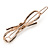 Small Rose Gold Tone Clear Crystal White Glass Bead Open Bow Hair Slide/ Grip - 50mm Across - view 6